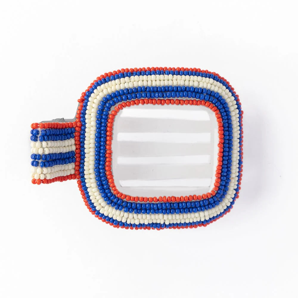 Charlotte Stripe Flat Hair Clip Lapis