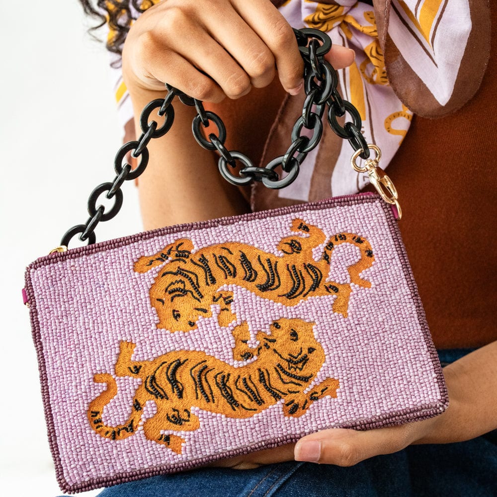 Elenor Beaded Tiger Bag