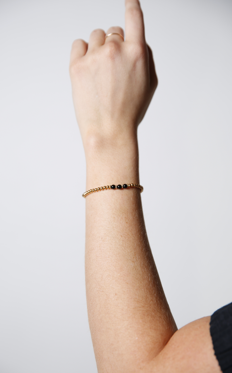 Onyx Trio Beaded Bracelet