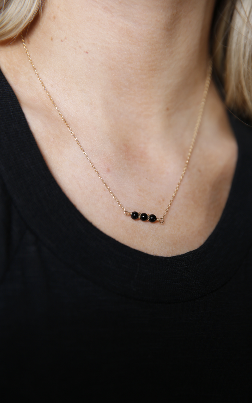 Onyx Trio Necklace