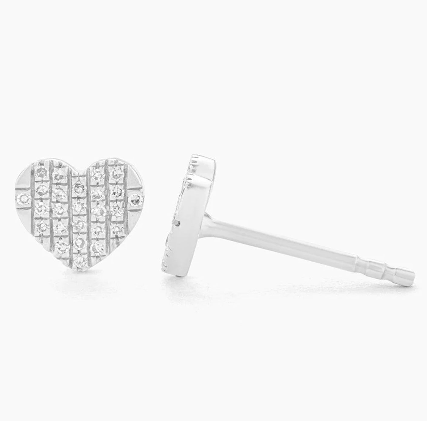 All Heart Stud Earrings in Silver