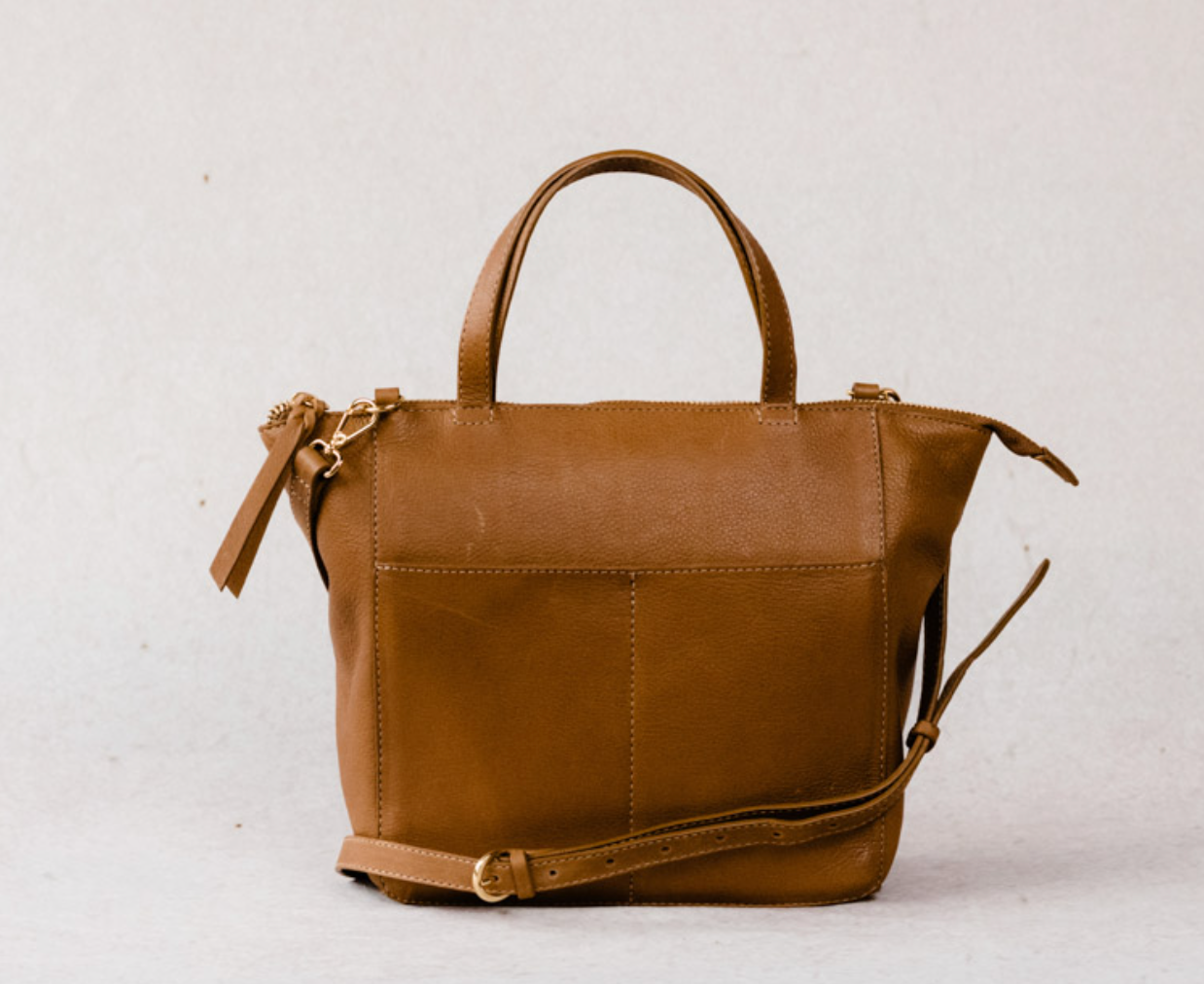 Lari Satchel Crossbody in Pebbled Whiskey