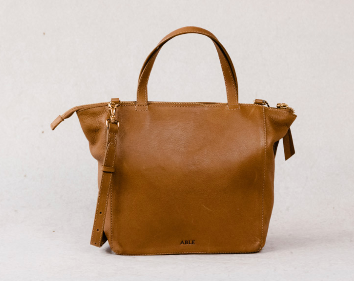 Lari Satchel Crossbody in Pebbled Whiskey