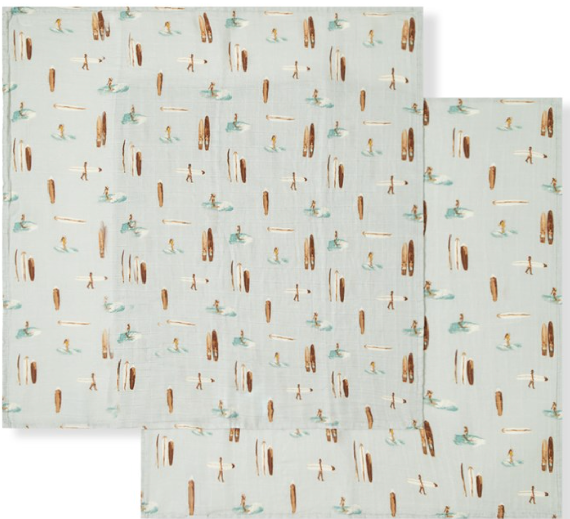 Burp Cloths in Vintage Surf