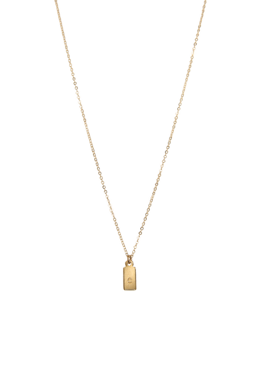 Mini Dog Tag Initial Necklace