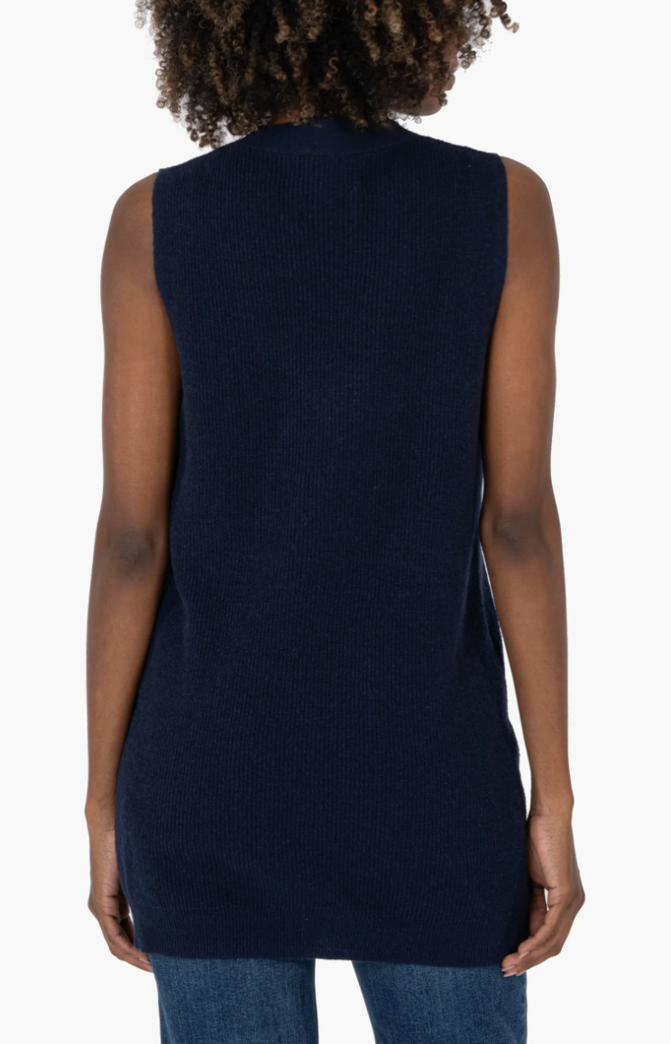 Avalon Cardigan Sweater Vest (Navy)