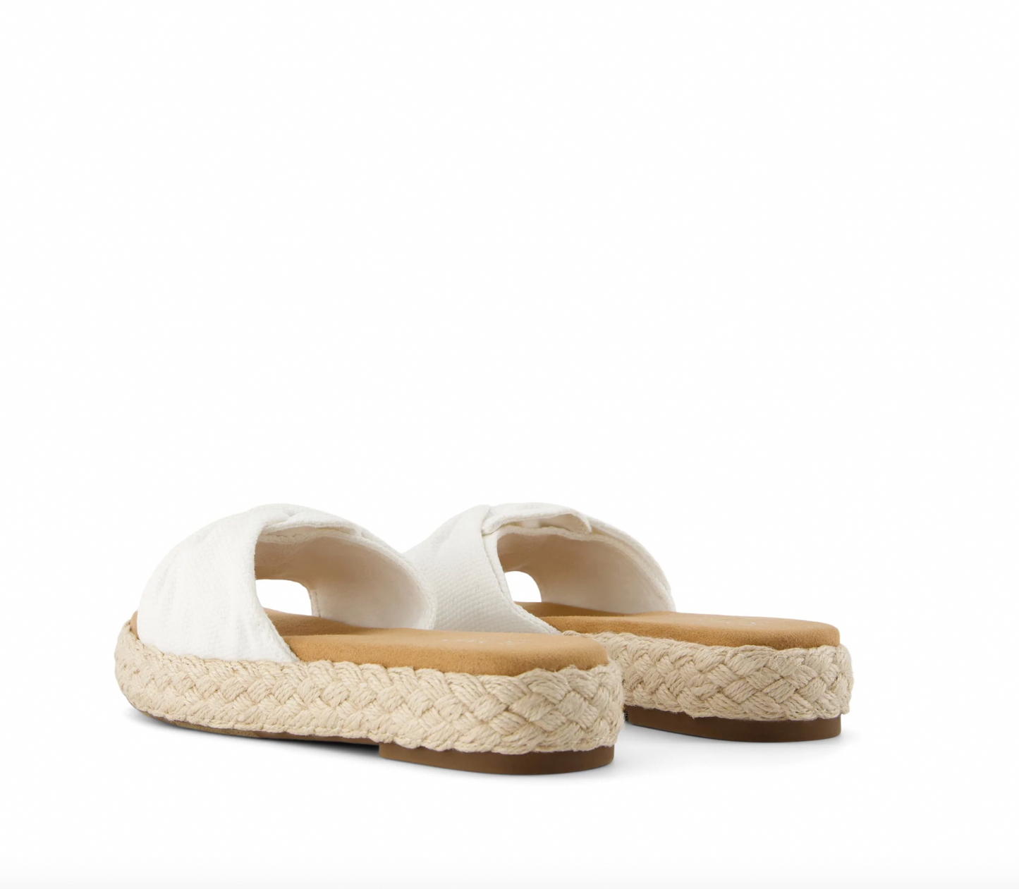 Abby Slide Flatform Espadrille Sandal in White Beachside Woven