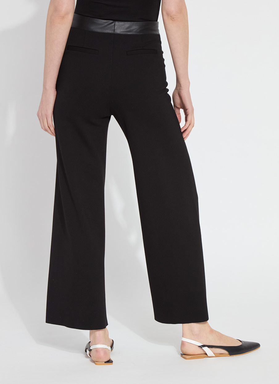 Denver Wide Leg Ponte Pant in Black