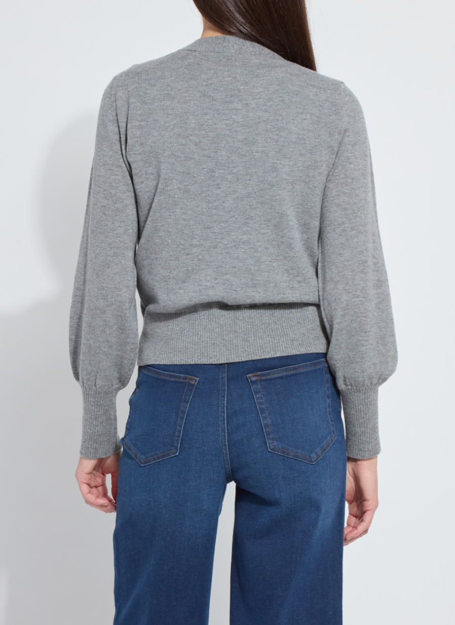 Cosette Merino Wool Cardigan in Heather Cloud
