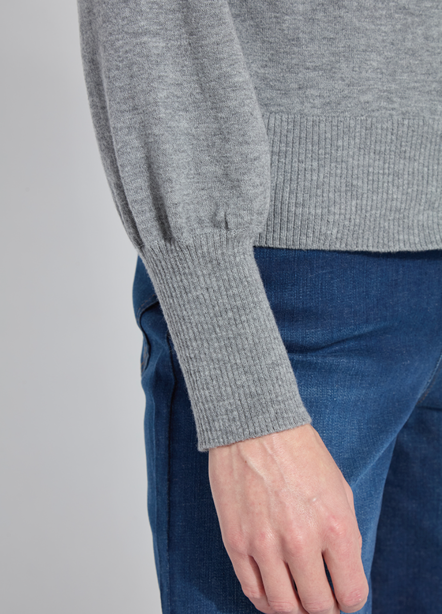 Cosette Merino Wool Cardigan in Heather Cloud