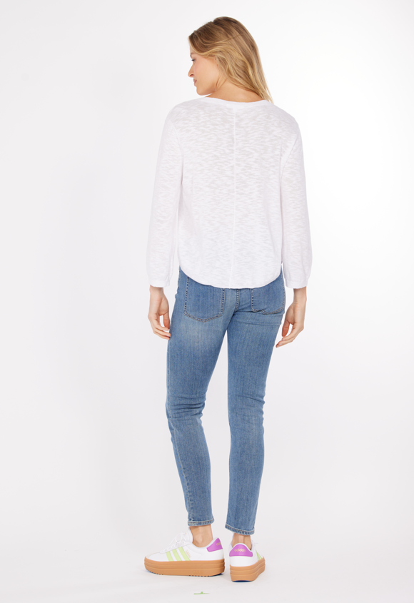 Lightweight V-Neck Sweater in White