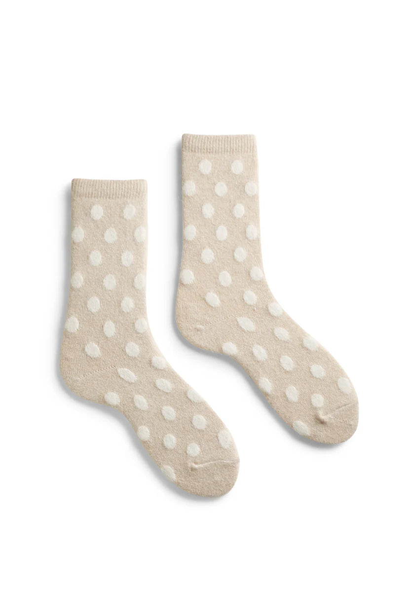 Women's Dot Wool Cashmere Crew Socks