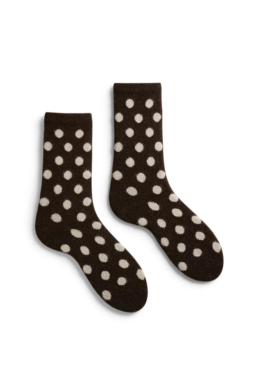 Women's Dot Wool Cashmere Crew Socks
