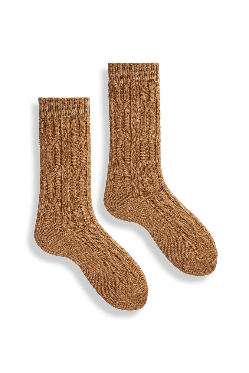 Women's Chunky Cable Wool Cashmere Socks