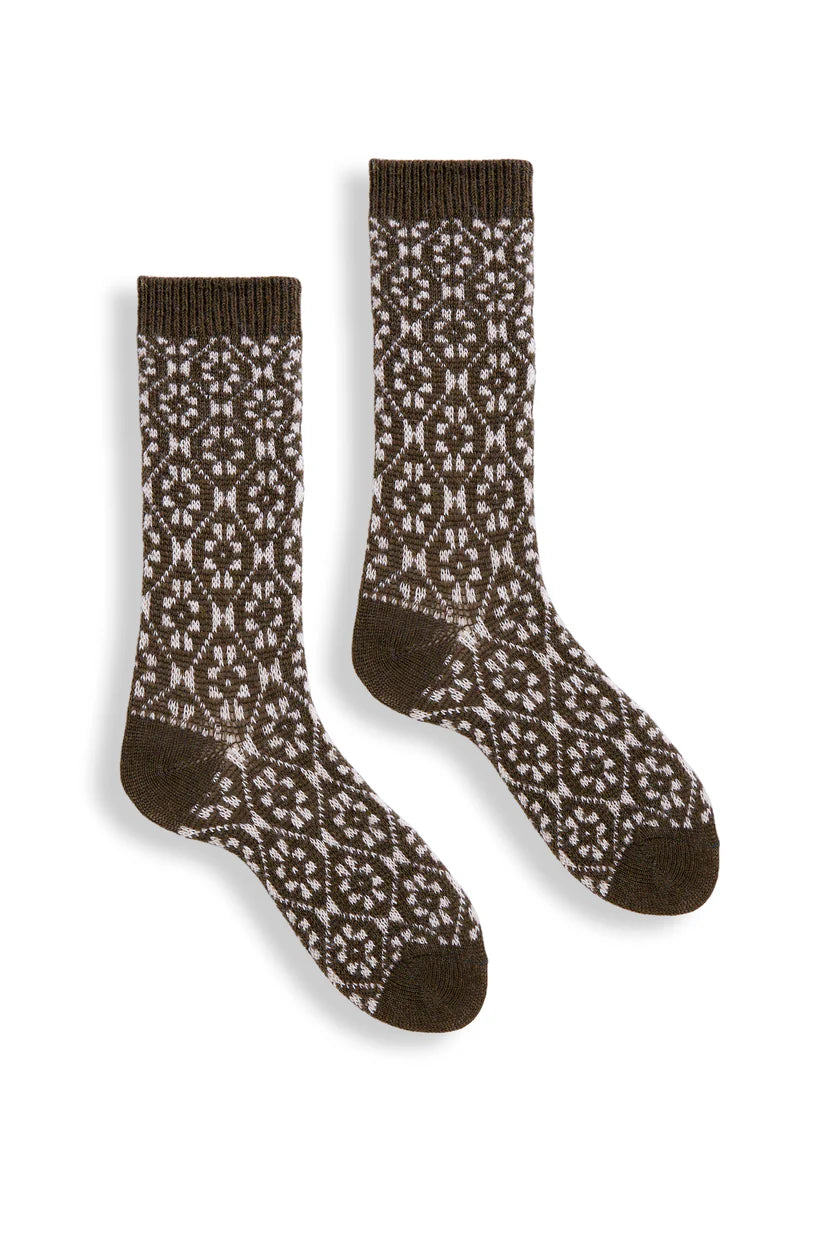 Women's Aster Flower Wool Cashmere Socks