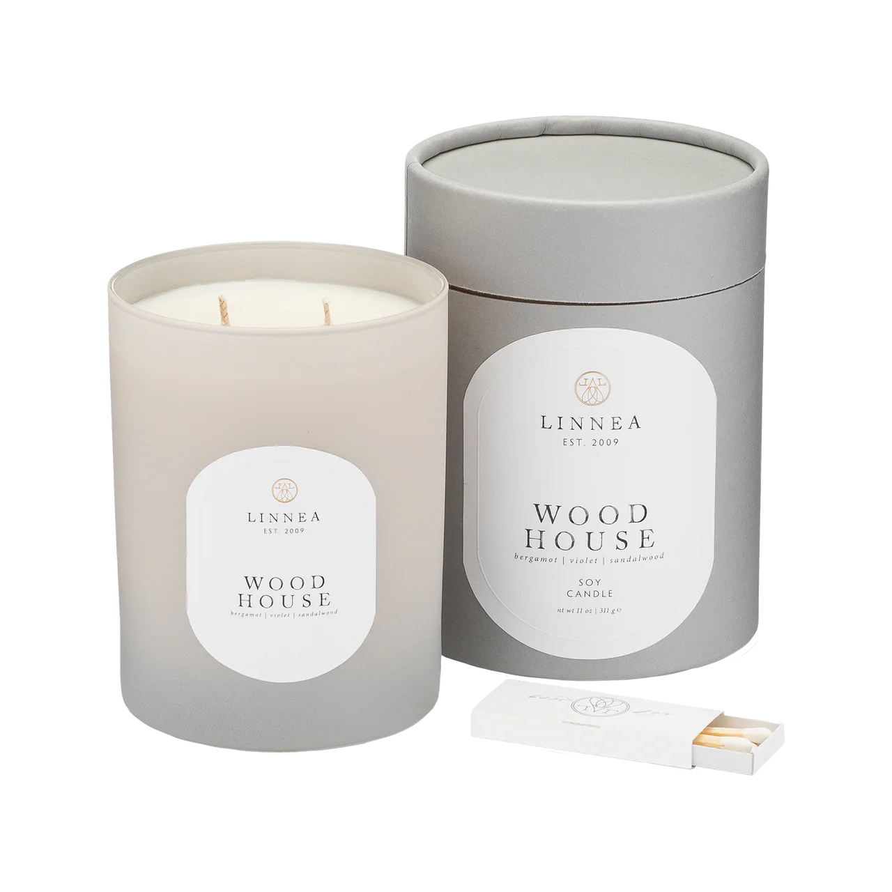 Linnea Wood House 2-wick Candle