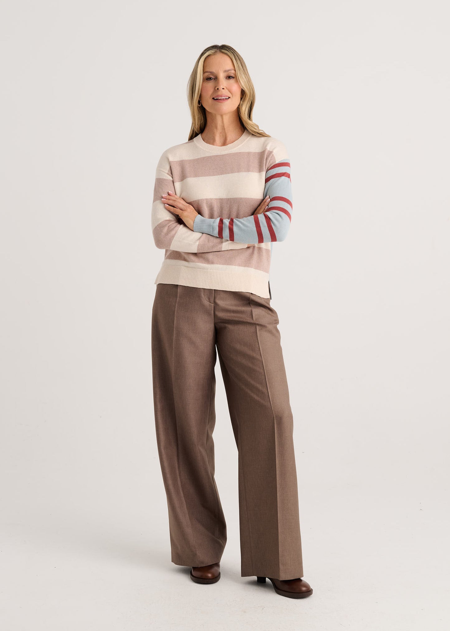Bold Stripe Sweater in Wax Paper
