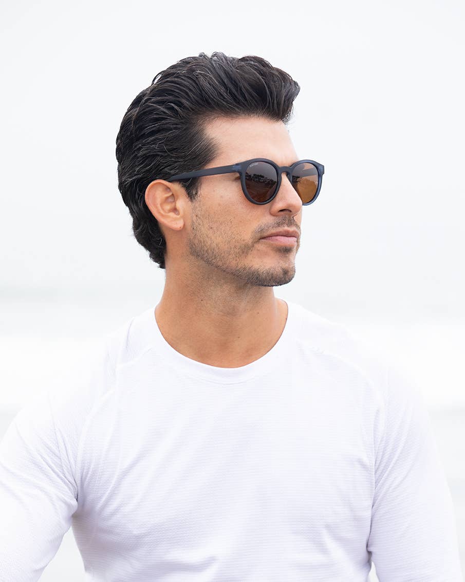 Arches Sunglasses - Soft Navy Blue / Brown Polarized Lens
