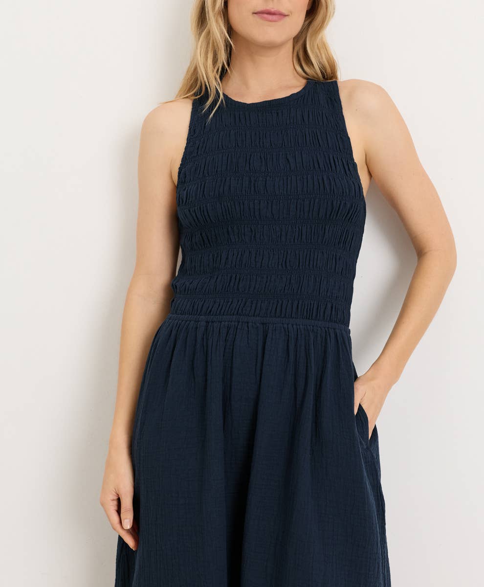 Women's Coastal Double Gauze Smocked Dress