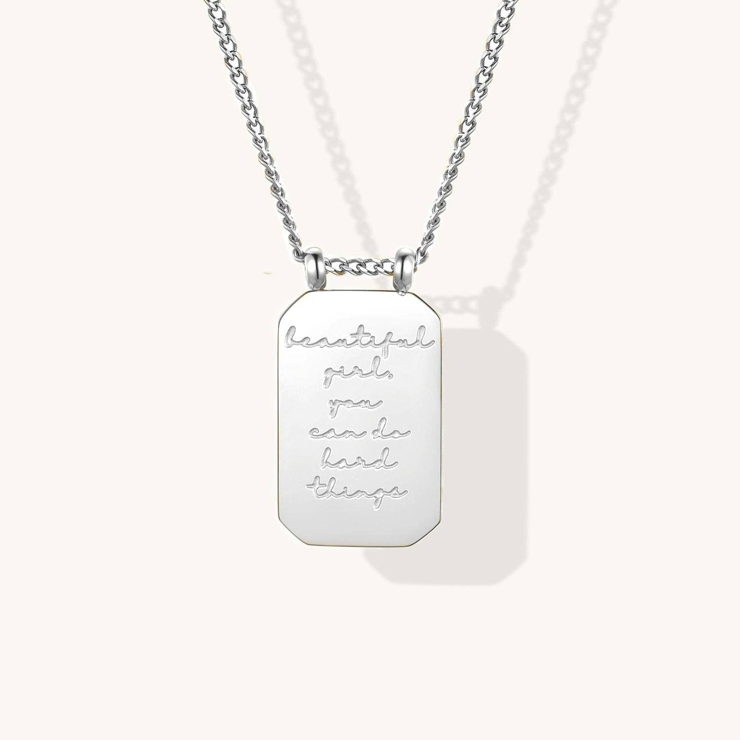 Beautiful Girl, You Can Do Hard Things Necklace in Gold