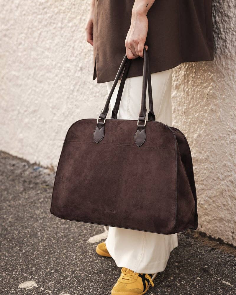 Blaire Tote Bag - Suede Chocolate