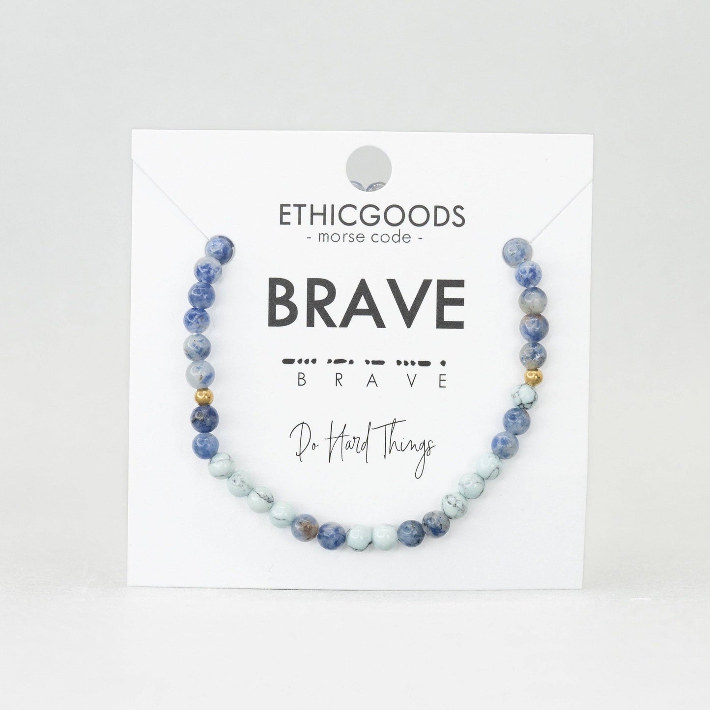 Morse Code Bracelet | BRAVE: Onyx & Howlite