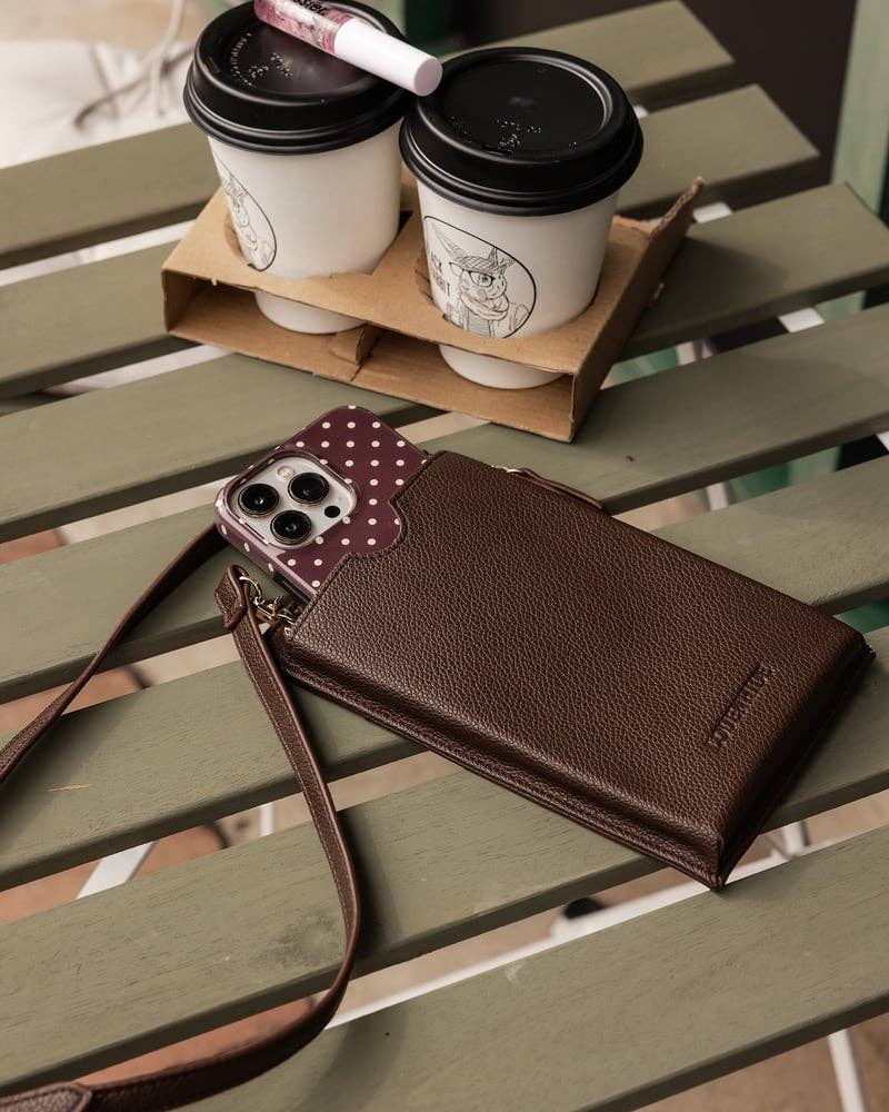 Suki RFID Phone Bag - Chocolate