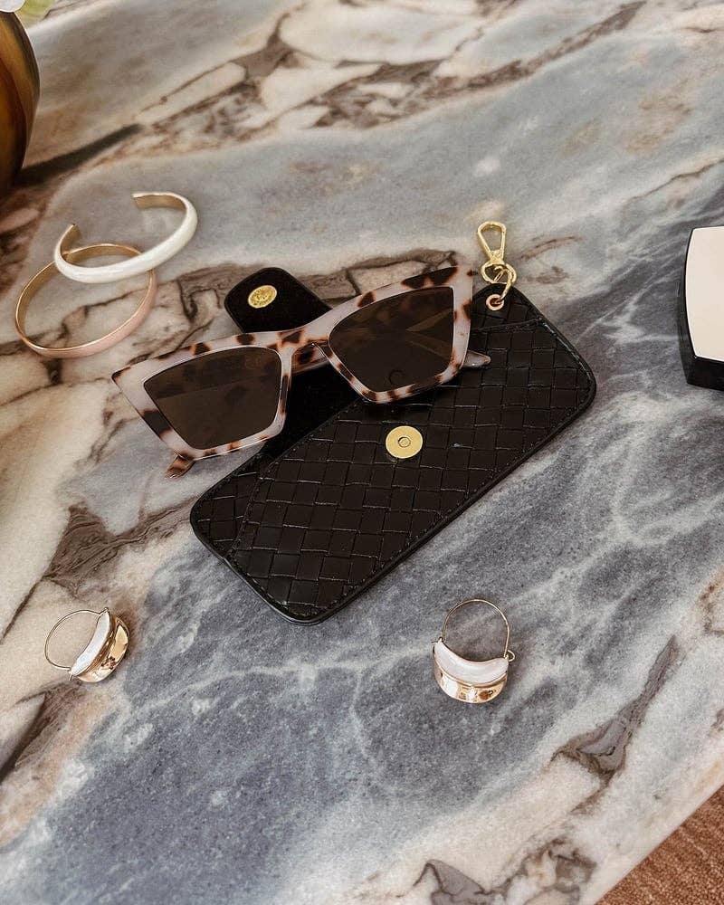 Skittle Sunglass Case - Woven Black