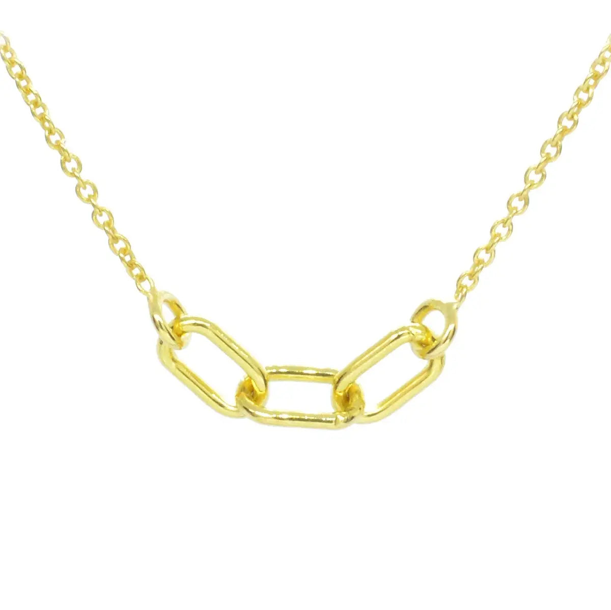 Three Link Necklace in Gold