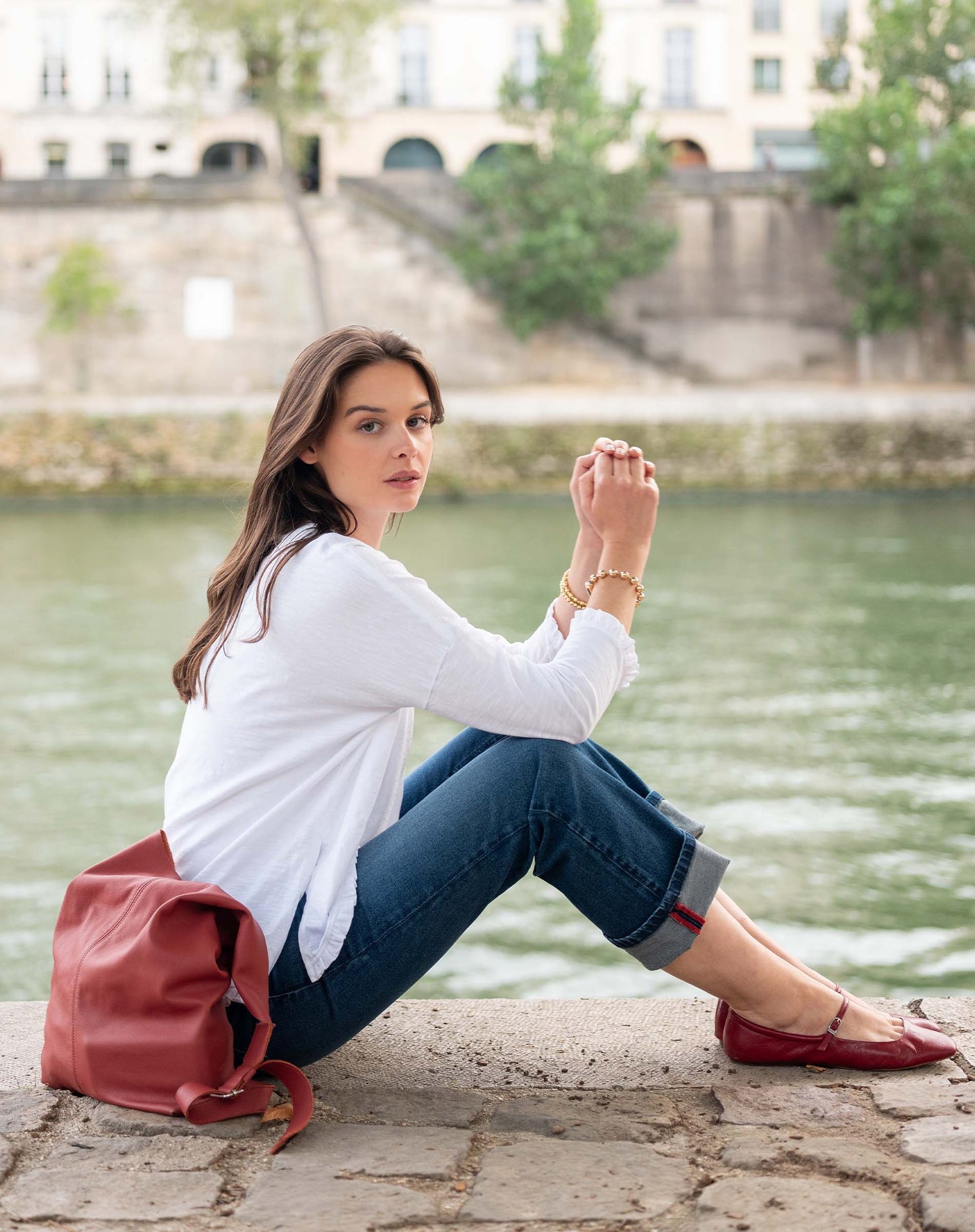 Catalina Ruffle Tee in White