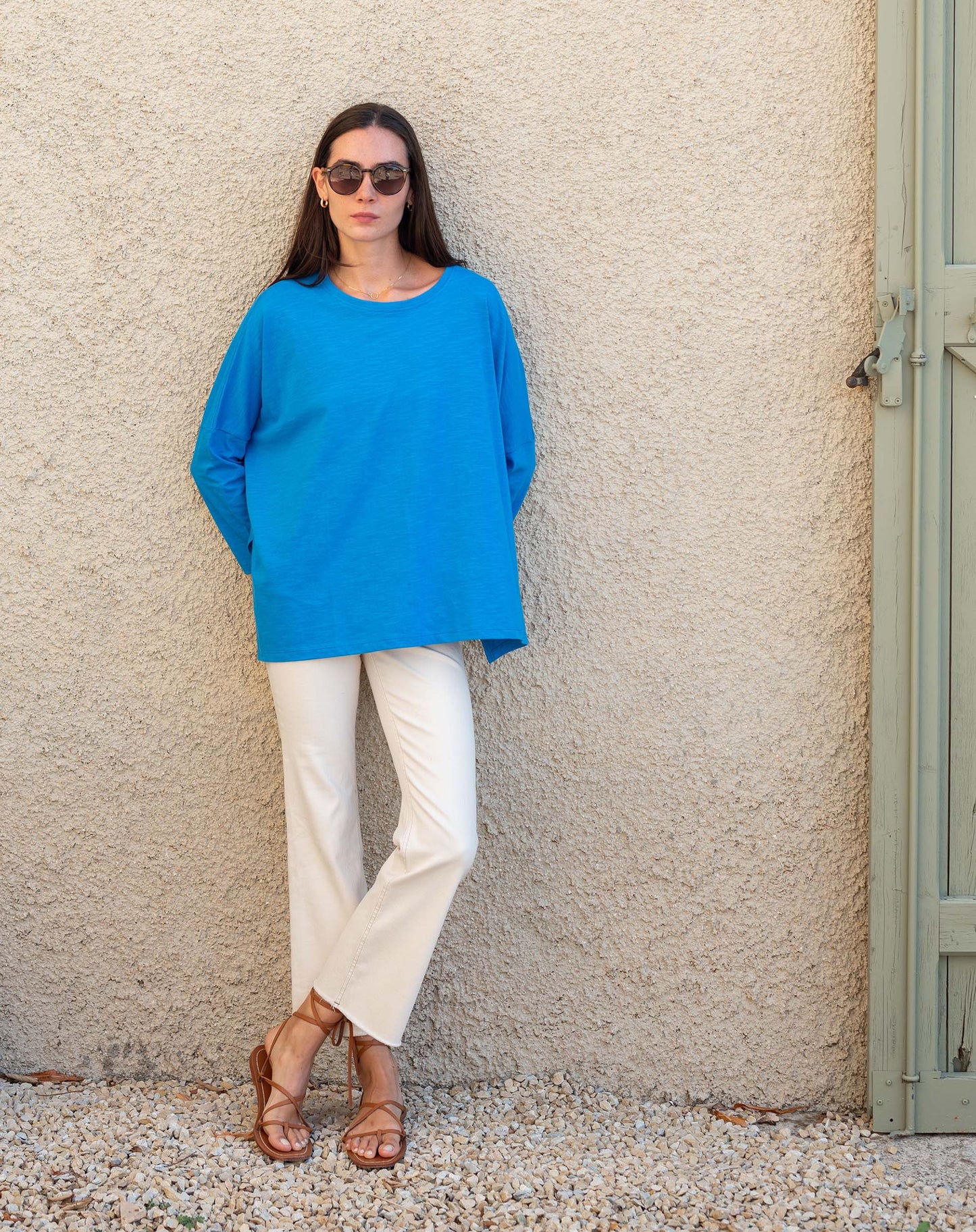 Catalina Slub Tee in Brilliant Blue