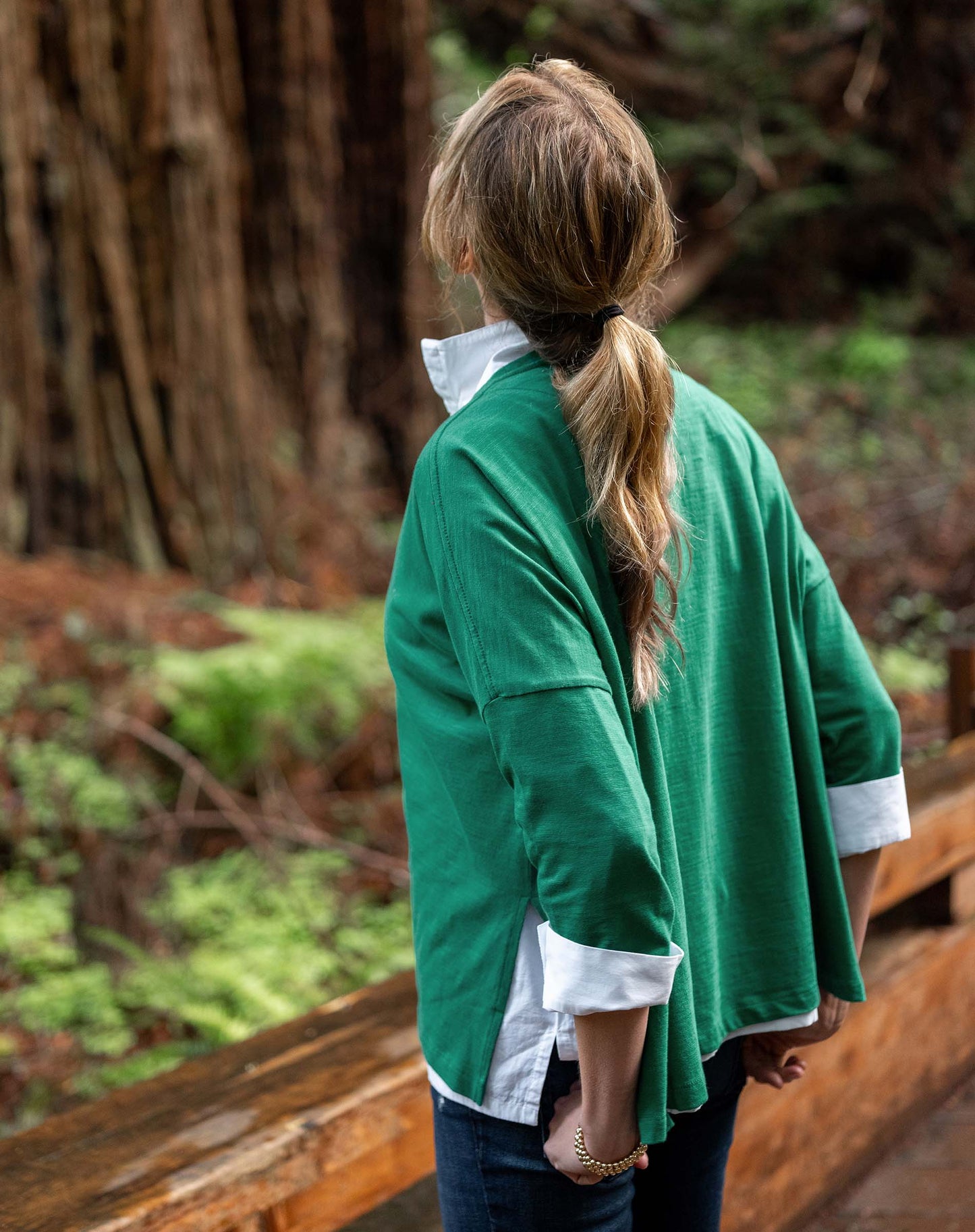 Catalina Slub Tee in Grove Green