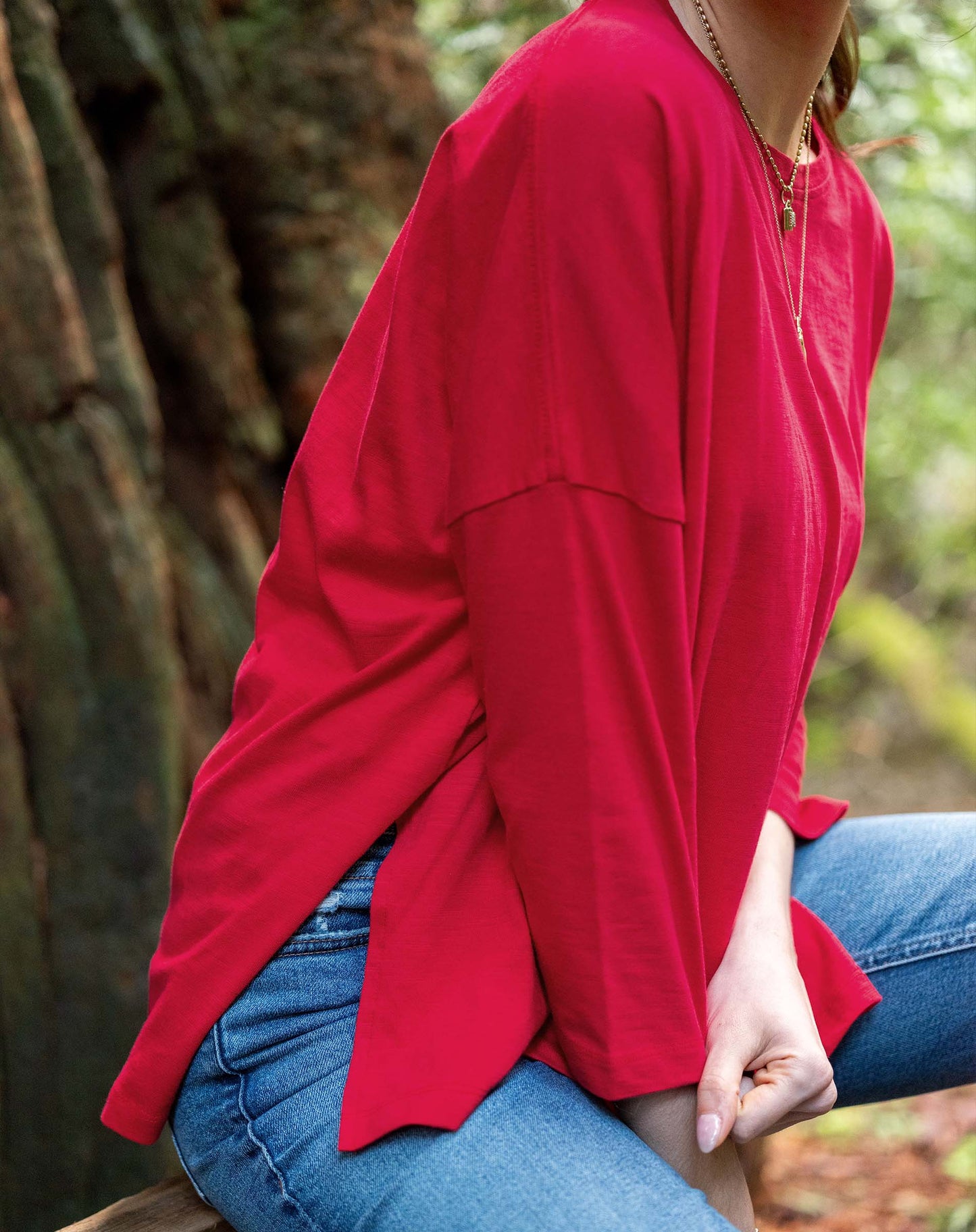 Catalina Slub Tee in Harvest Red