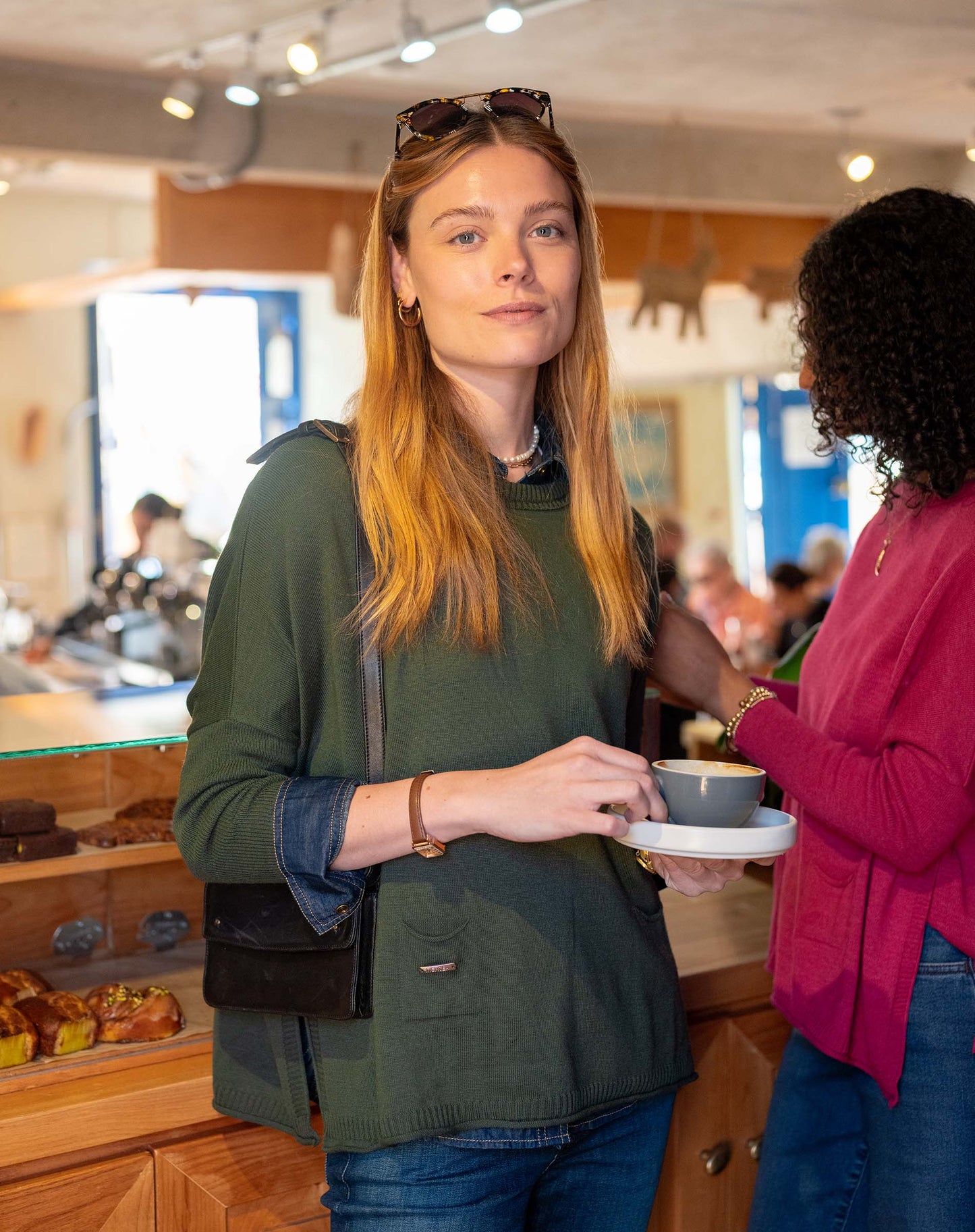 Catalina Crewneck Sweater in Deep Emerald