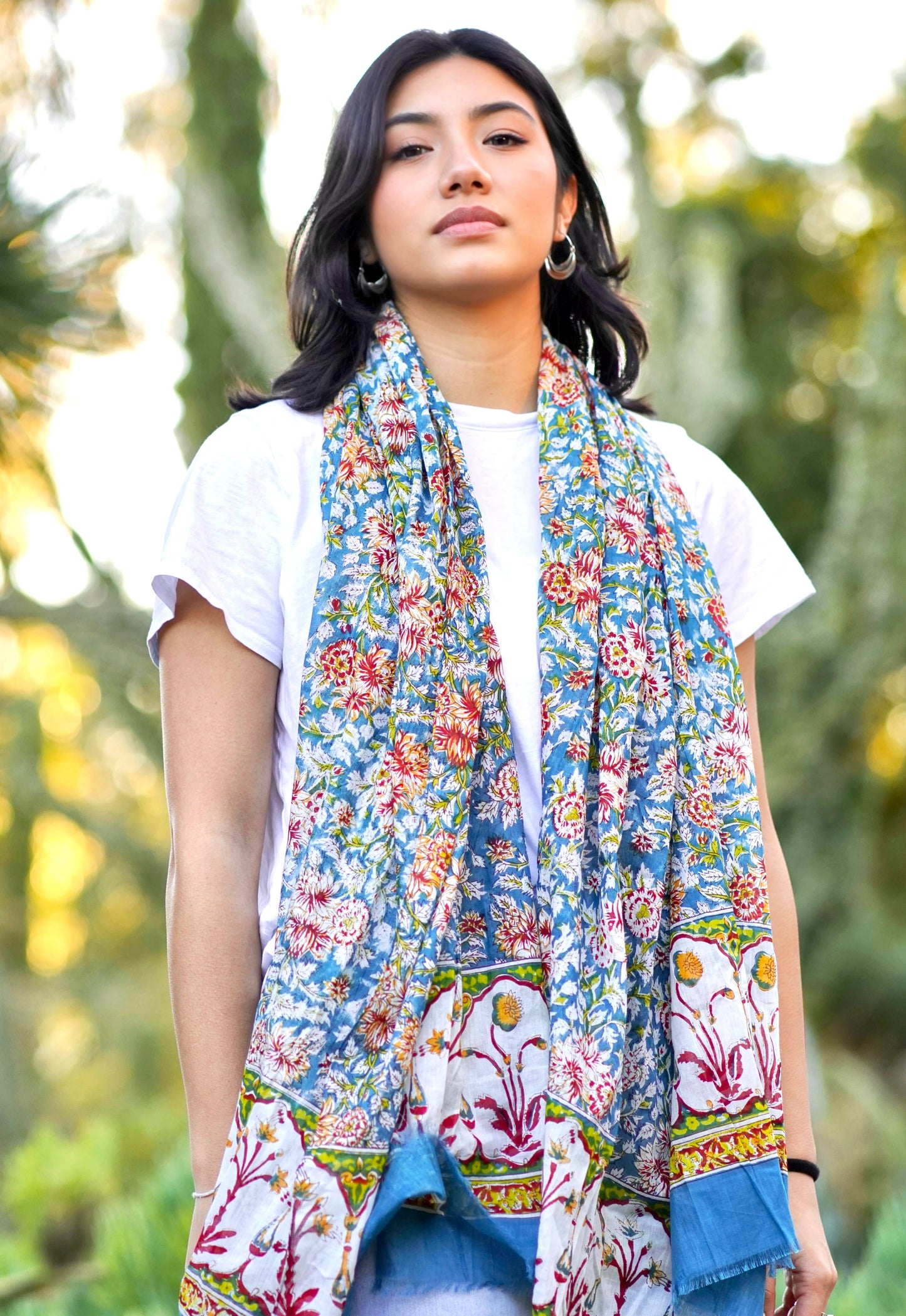 Nila Block Print Cotton Scarf