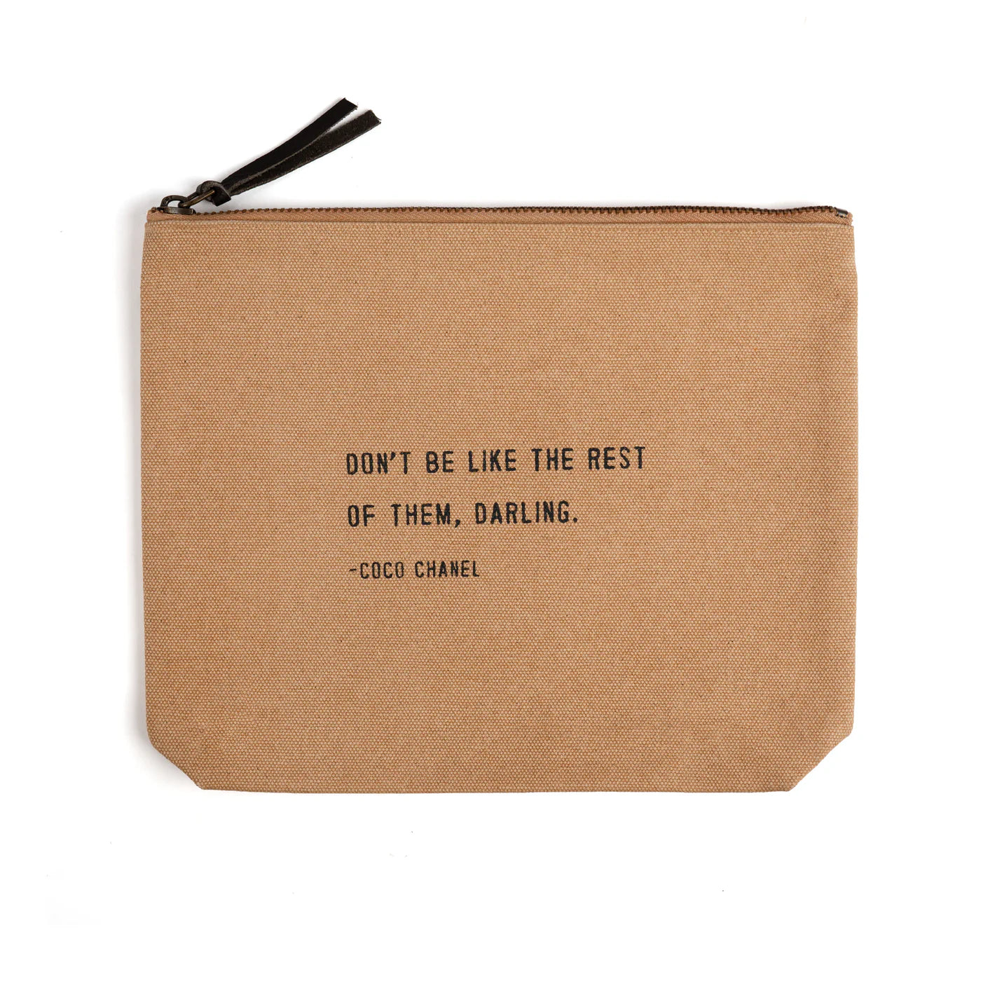 Canvas Zip Bag: Don't Be Like The Rest Of Them (Coco Chanel) - Blush