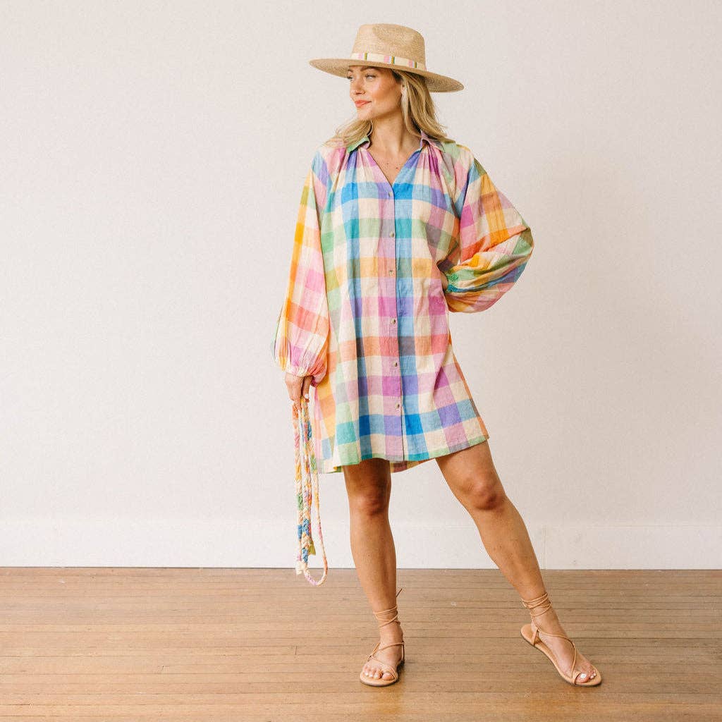 The Rainbow Plaid Pippa Dress