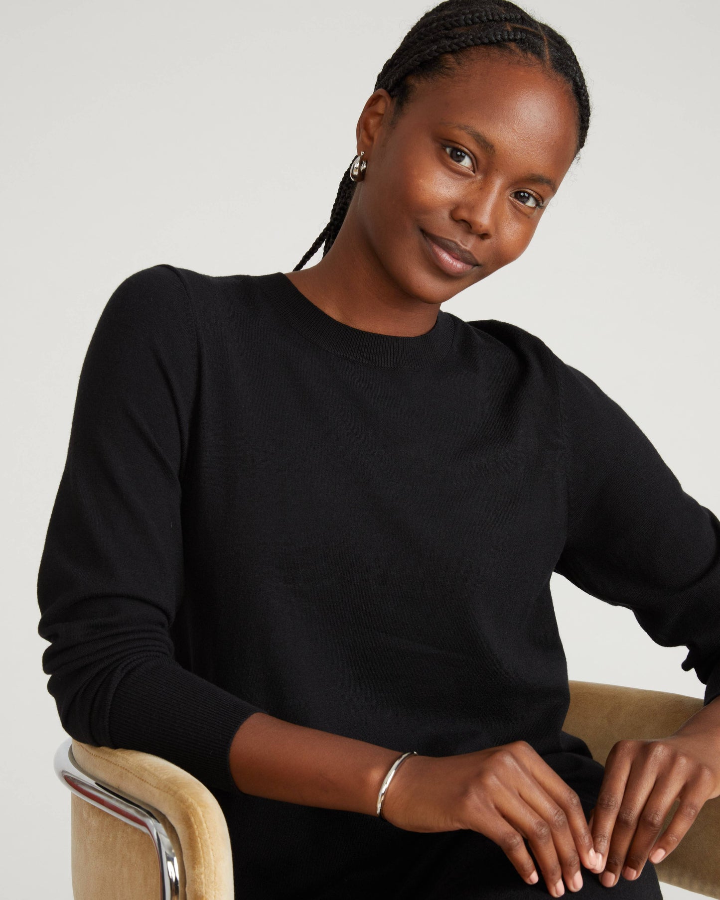 Savvy Fine Knit Everyday Sweater Dress in Black