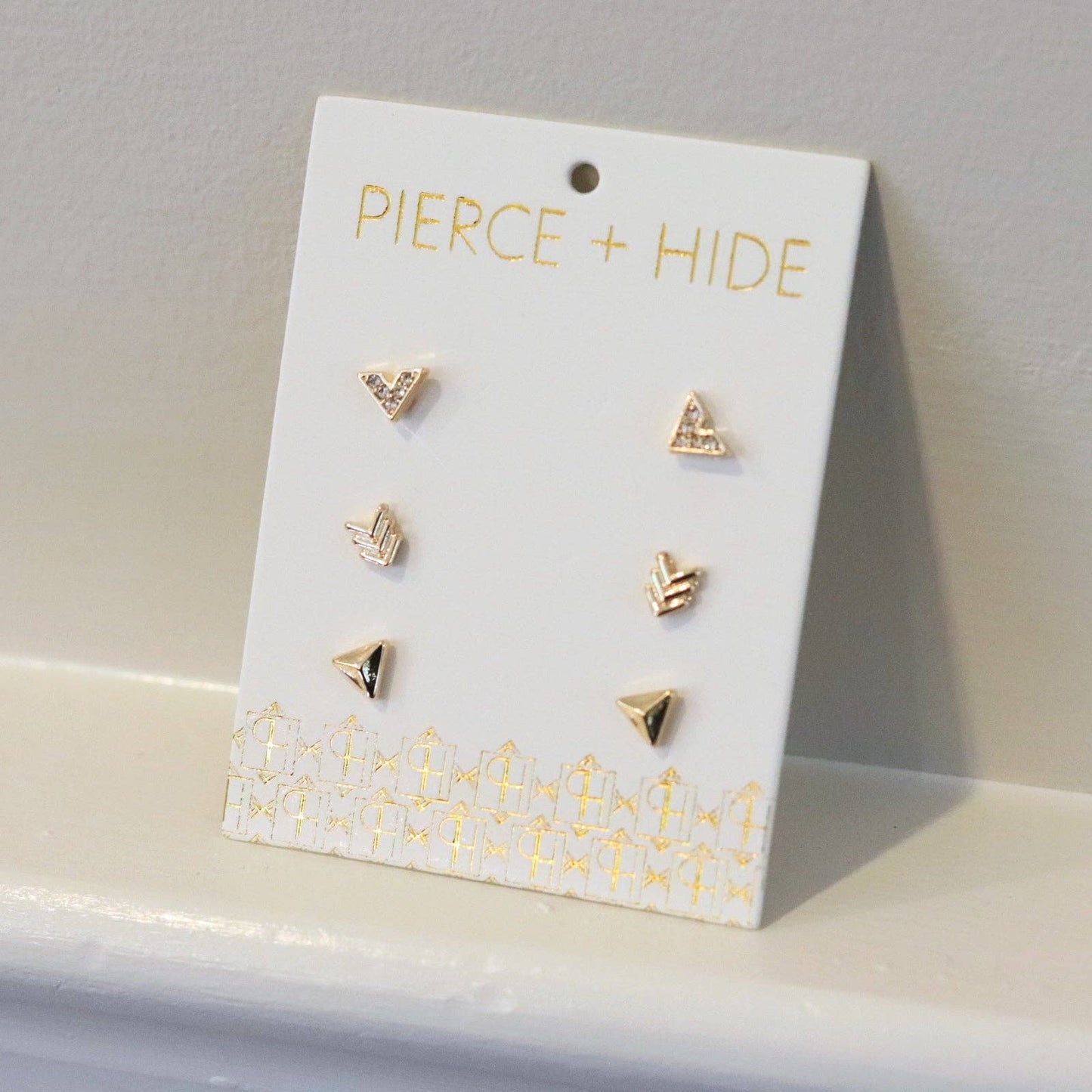 Gold Arrow Stud Trio