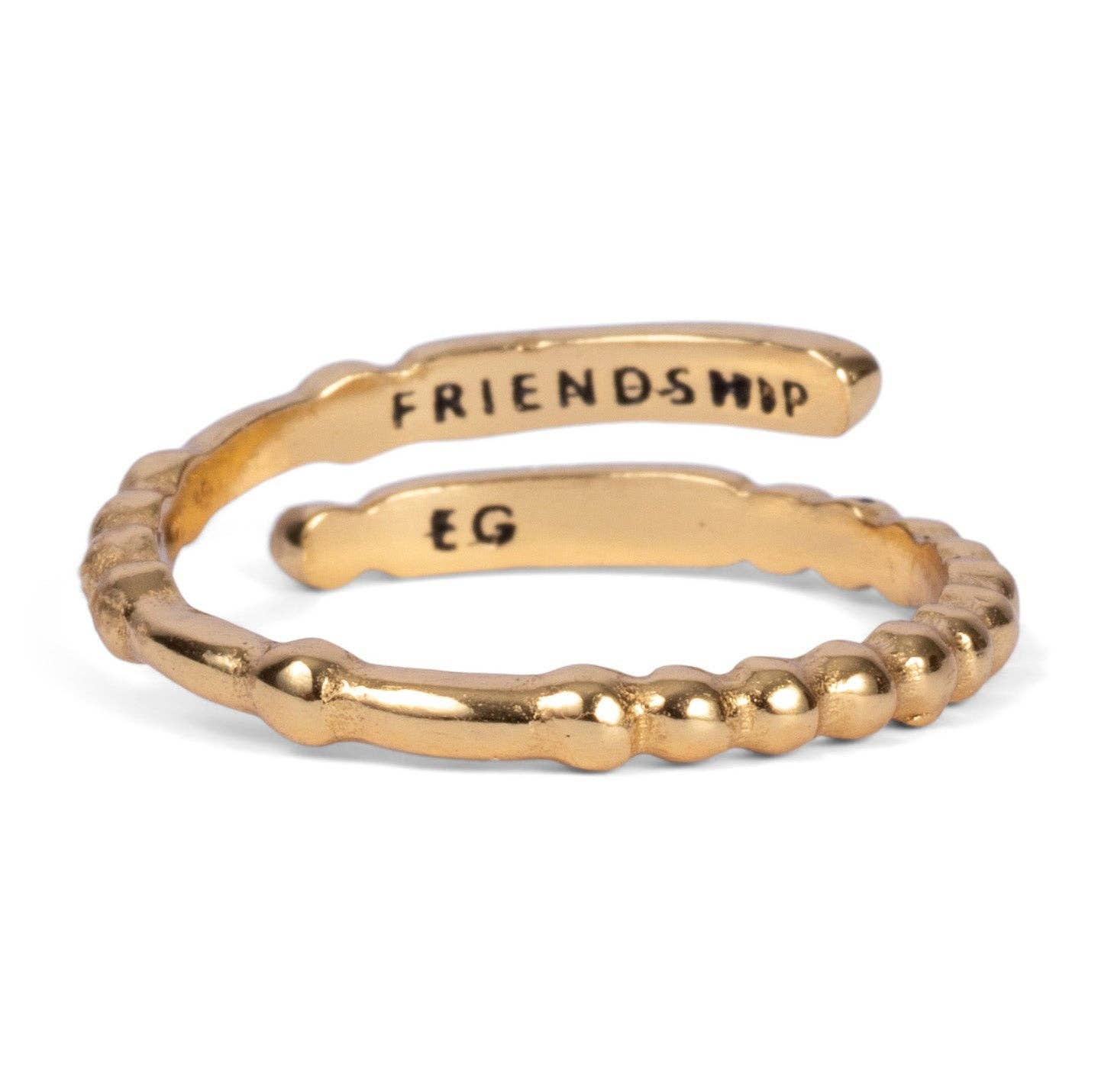 CLASSIC GOLD Morse Code Ring - Patterned | FRIENDSHIP: Friendship