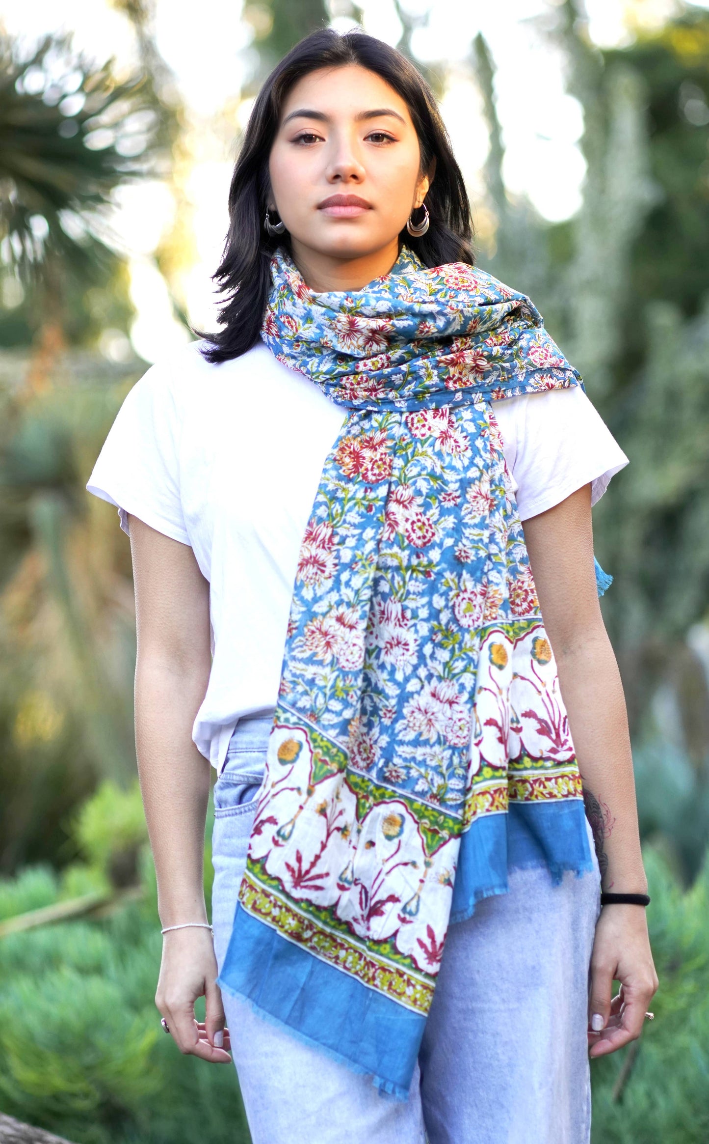 Nila Block Print Cotton Scarf