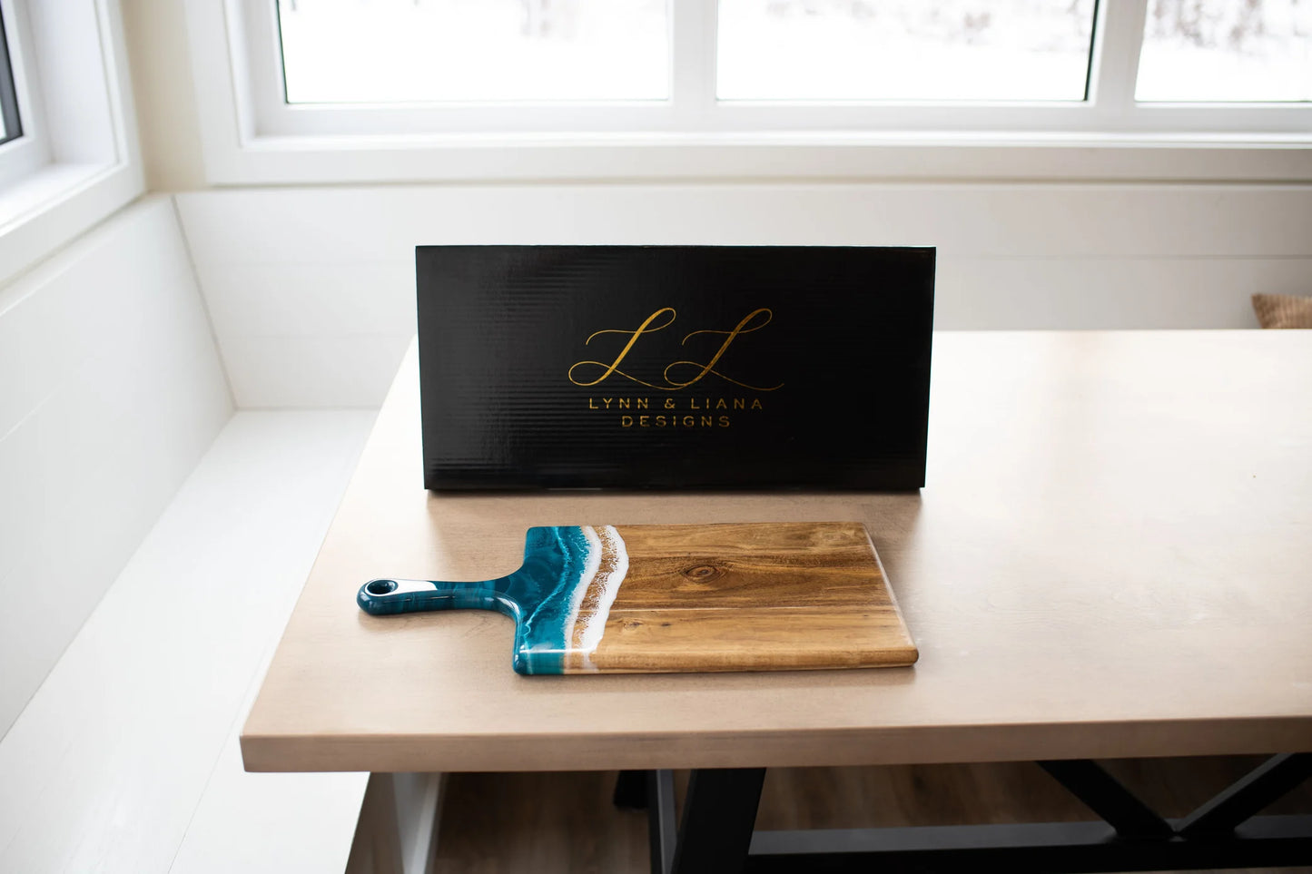 Large Acacia Cheese Board in Ocean Vibes