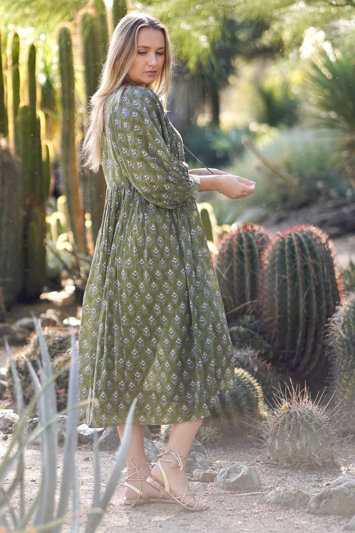 Mylah Midi Dress in Olive