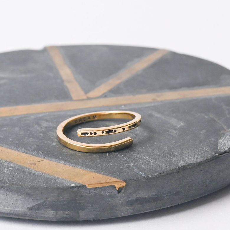 Morse Code Ring - Stamped | JOY: Joy (Sterling Silver)