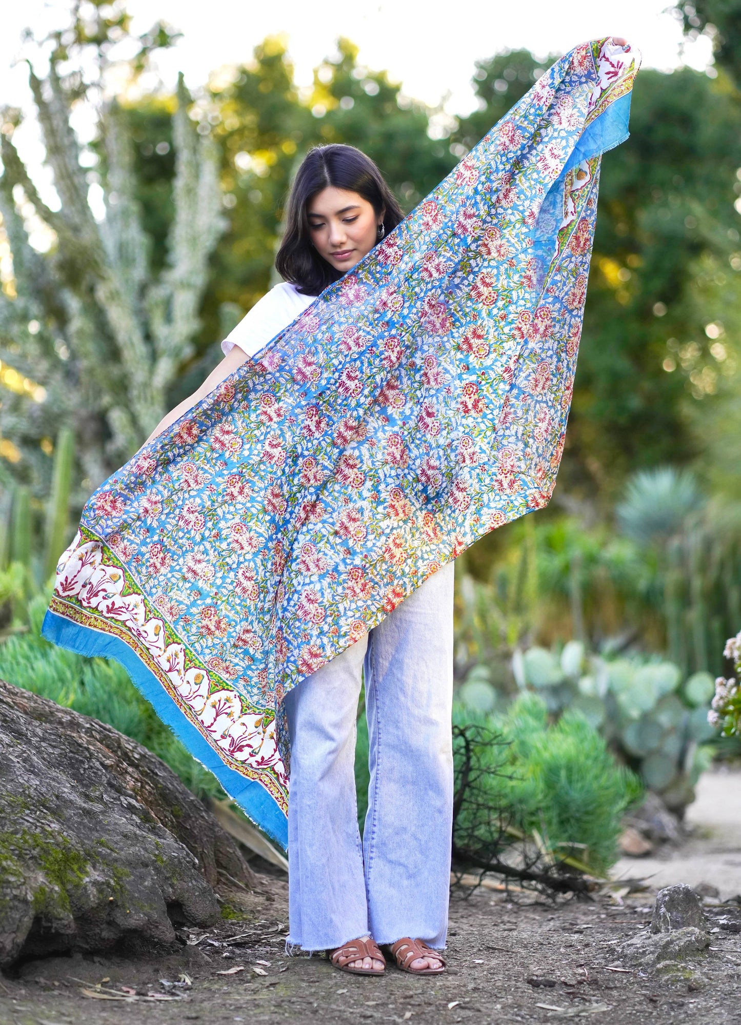 Nila Block Print Cotton Scarf