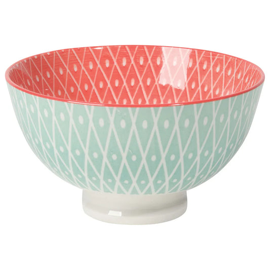 Geo Pink Stamped Bowl - 4"