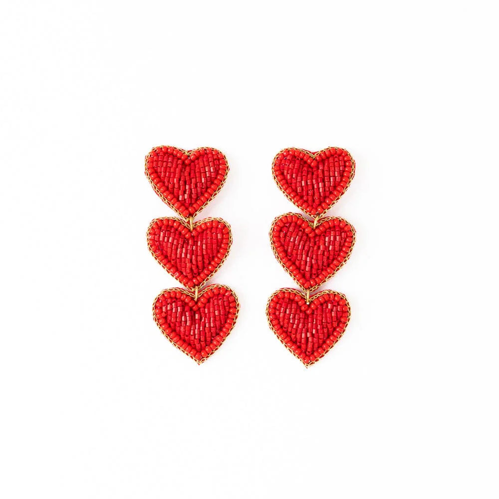Haddie 3 Heart Stud Earrings