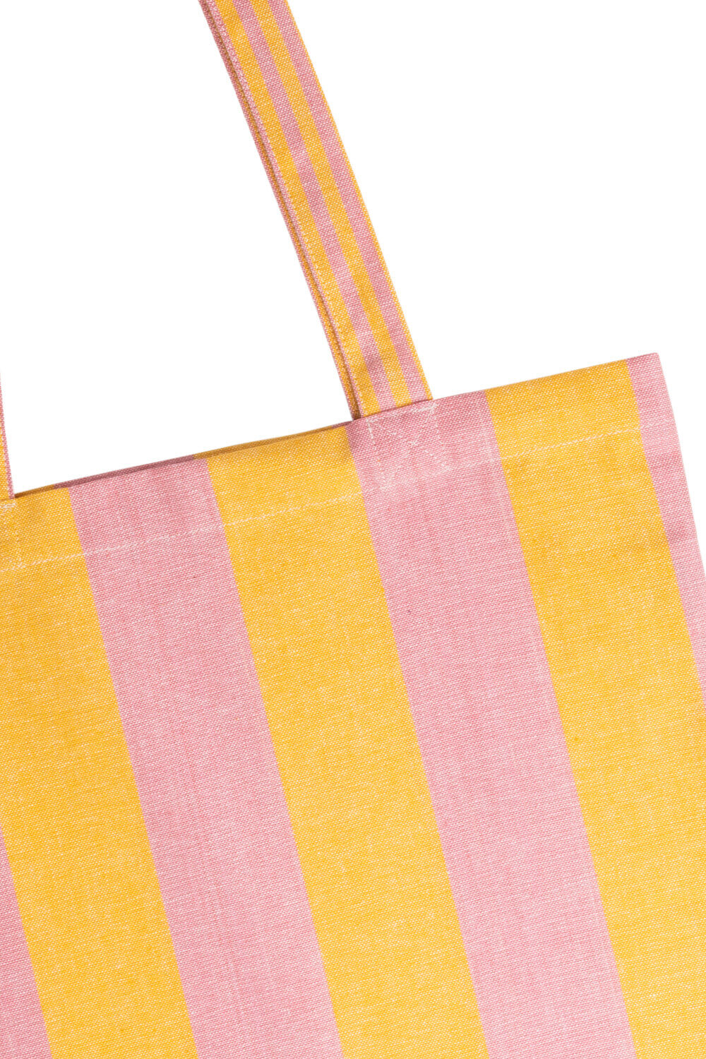 Shopping Bag in Yellow & Pink Stripes