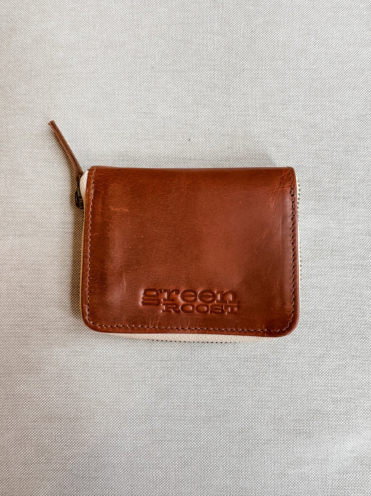 Compact Zipper Wallet in Chestnut (India Collection)