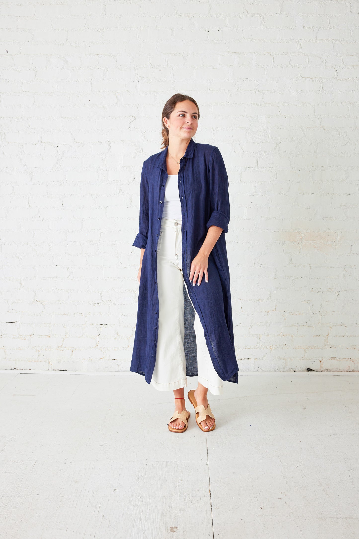 Hermosa Shirt Dress in Navy